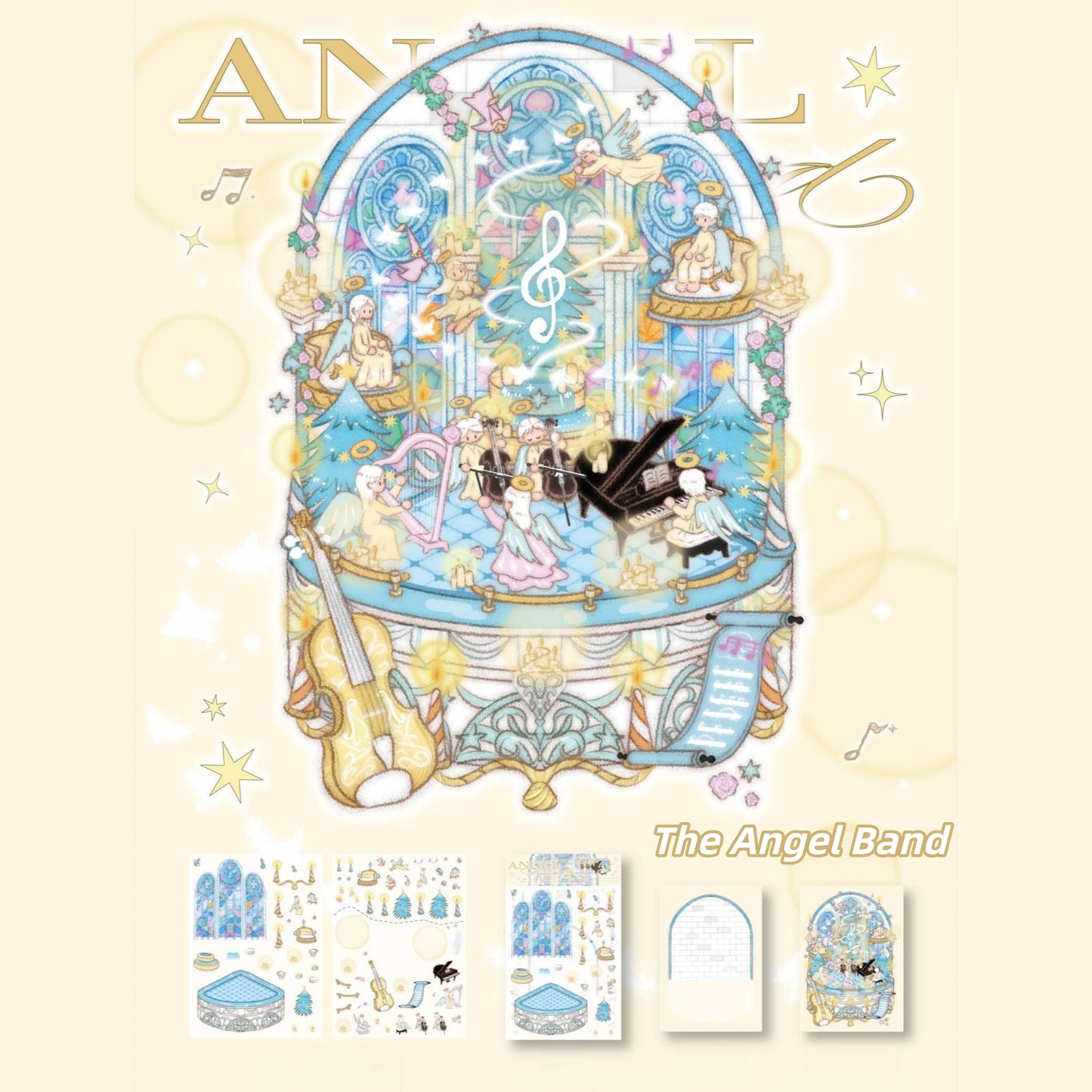 Light and Songs 3D Sticker | 4 Cute Miniature Scenes