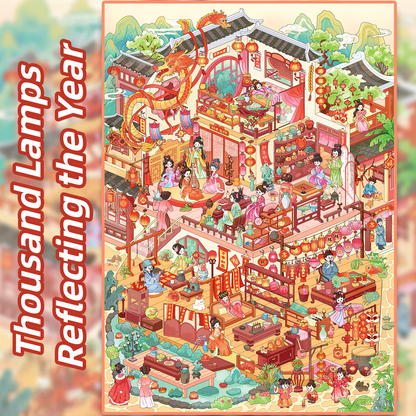 Happy New Year 3D Sticker | 4 Cute Miniature Scenes