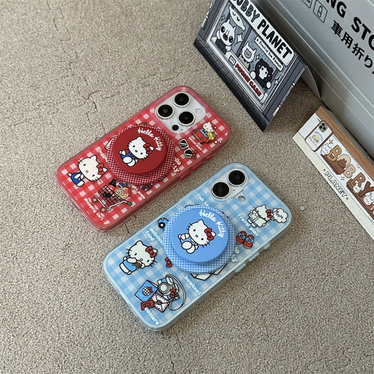 Plaid Cat Magnetic Stand Acrylic Phone Case