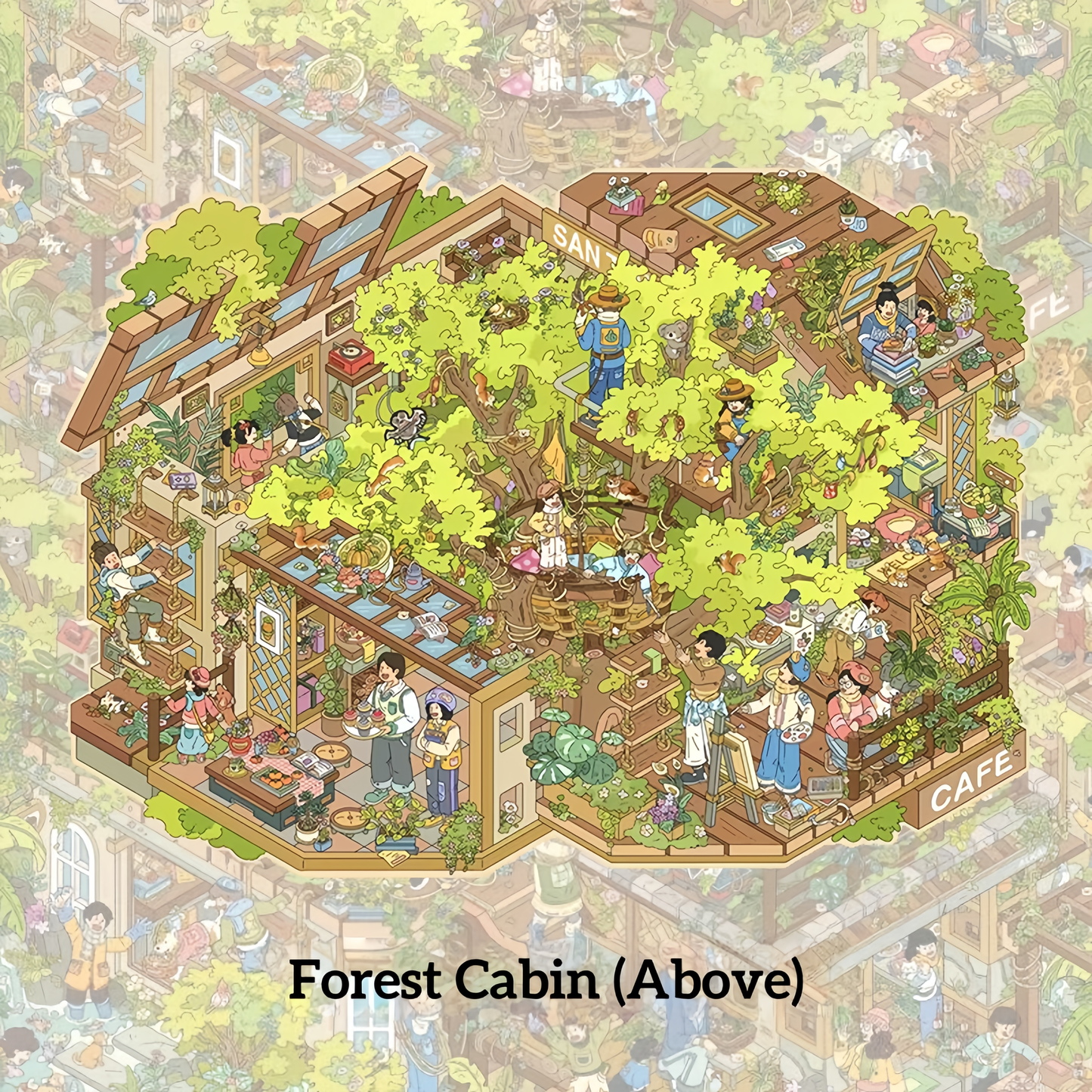 Forest Cabin 3D Sticker