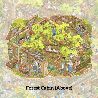 Forest Cabin 3D Sticker