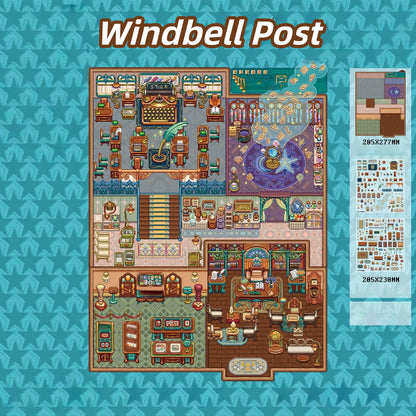 Pixel Shop 3D Sticker | 2 Cute Miniature Scenes