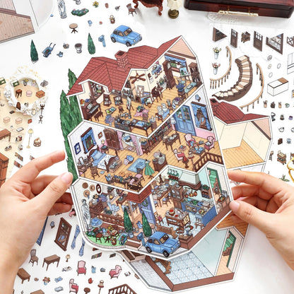 European-style Cottage 3D Sticker | 2 Cute Miniature Scenes