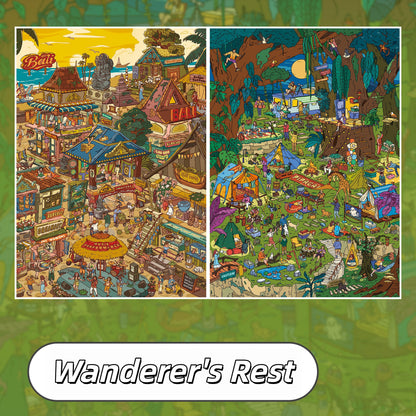 Wanderer's Rest 3D Sticker | 2 Cute Miniature Scenes