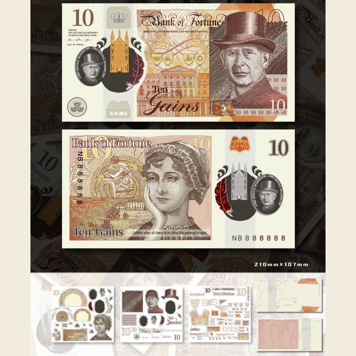 Cash Player 3D Sticker | 5 Cute Miniature Scenes