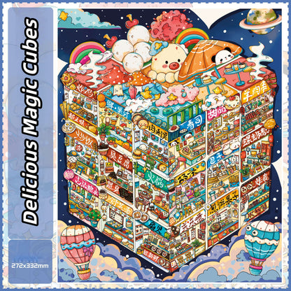 Grid Room Series 3D Sticker | 3 Cute Miniature Scenes