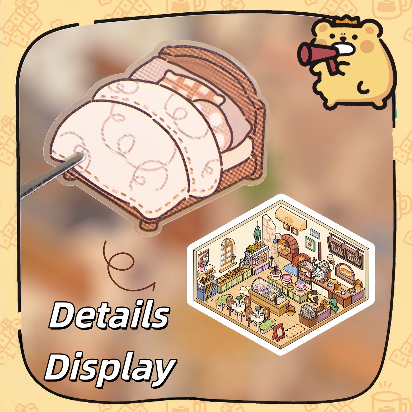 Bear-Bug 3D Sticker | 4 Cute Miniature Scenes