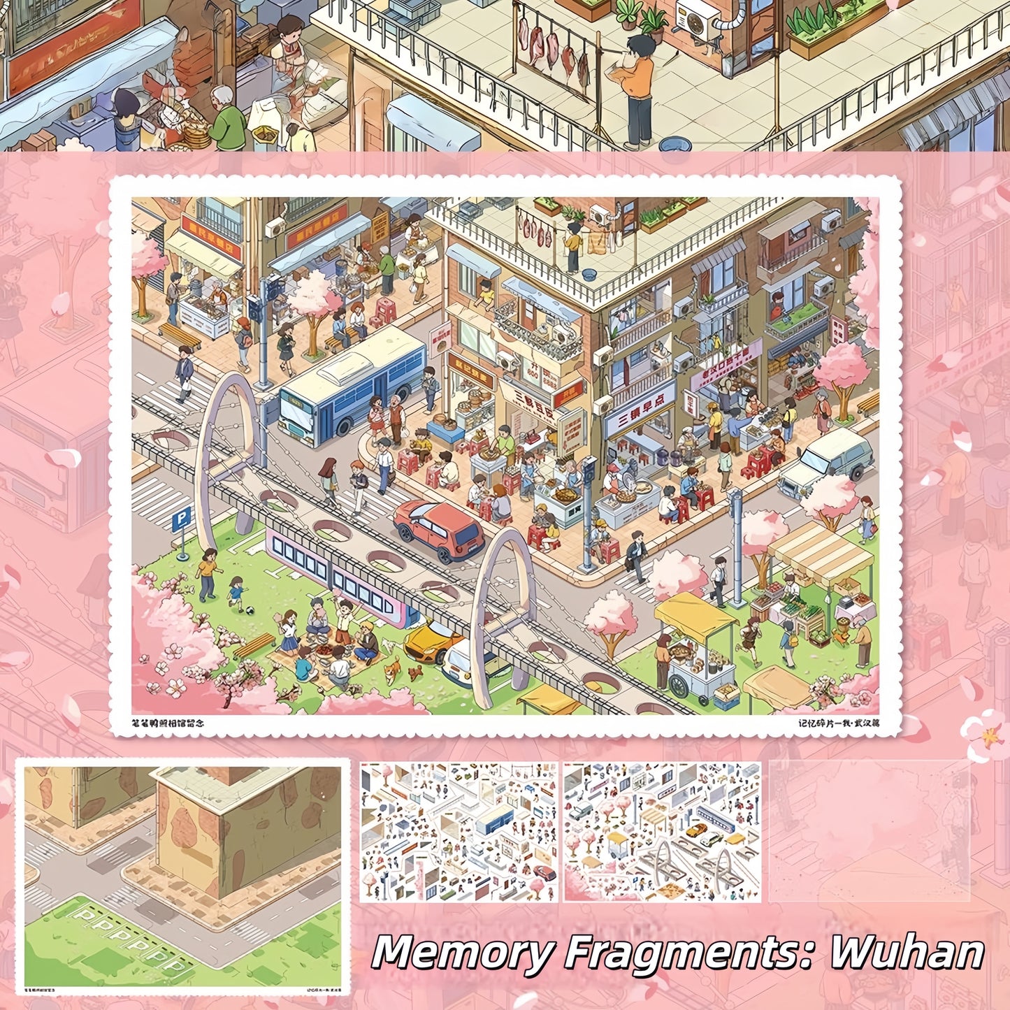 Cities in Mind 3D Sticker | 3 Cute Miniature Scenes