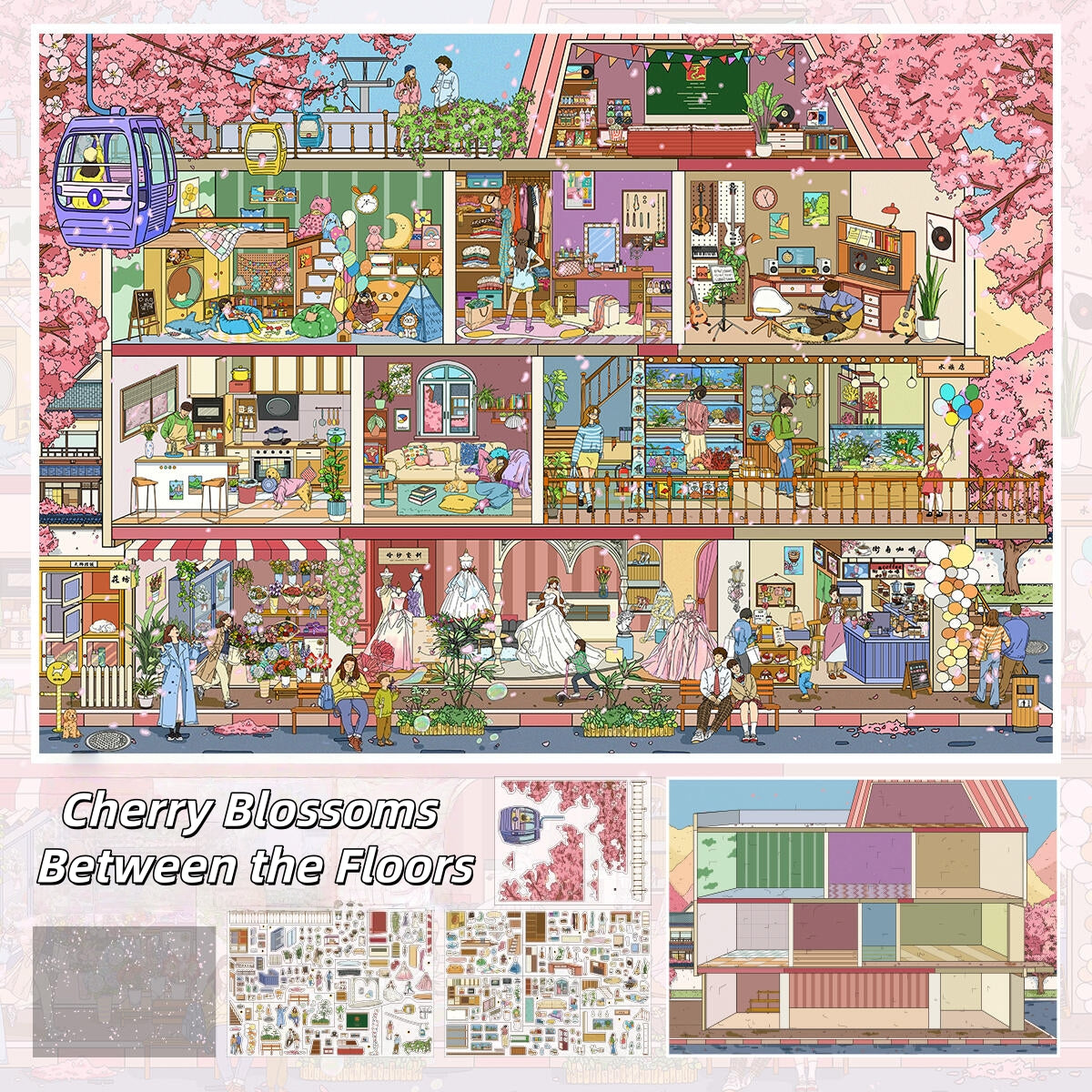 Floors of Fantasy 3D Sticker | 3 Cute Miniature Scenes
