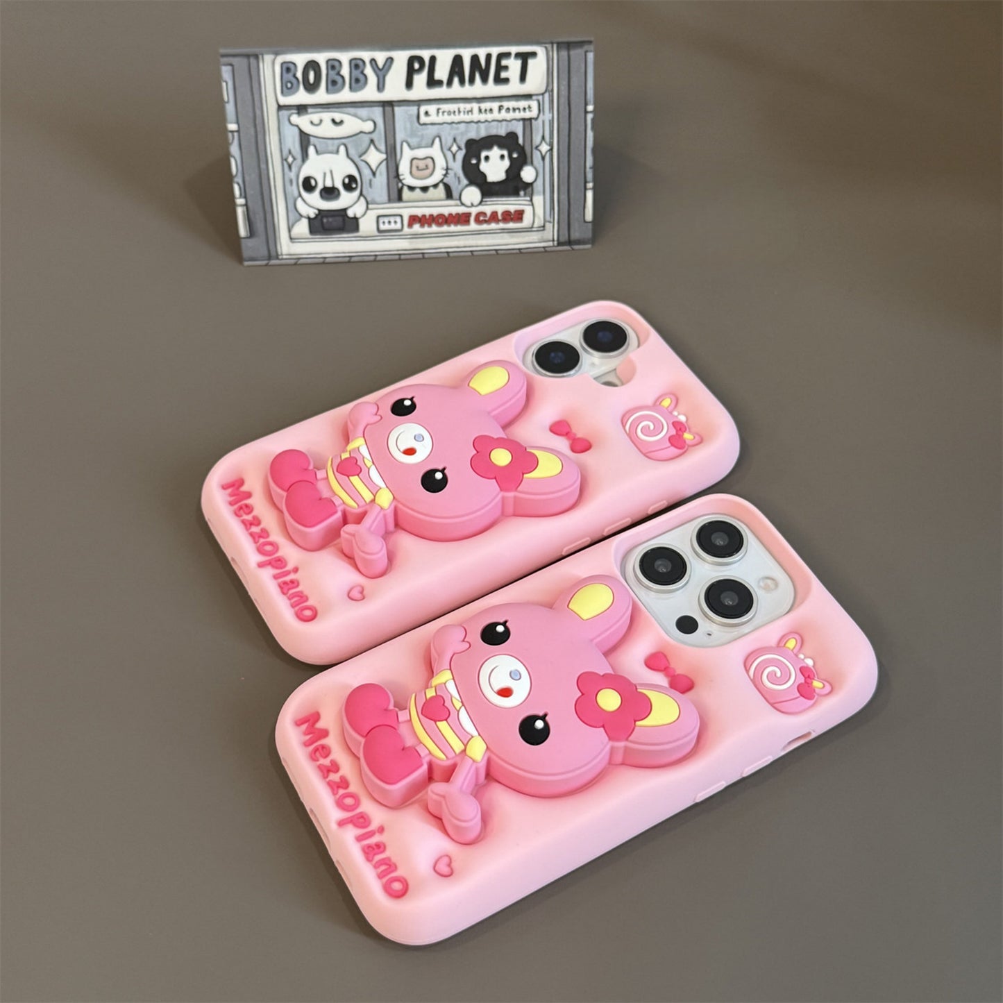 Piano Rabbit Stand Silicone Phone Case