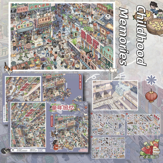 Nostalgia Series 3D Sticker | 2 Cute Miniature Scenes