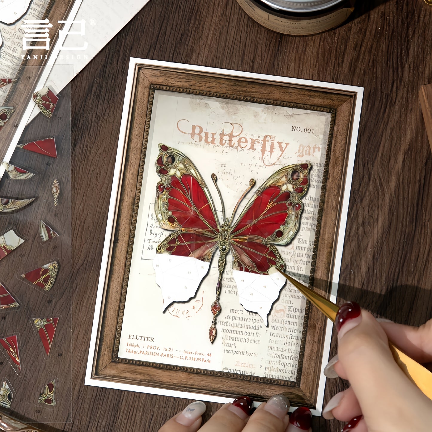 Exquisite Butterfly 3D Sticker | 4 Cute Miniature Scene