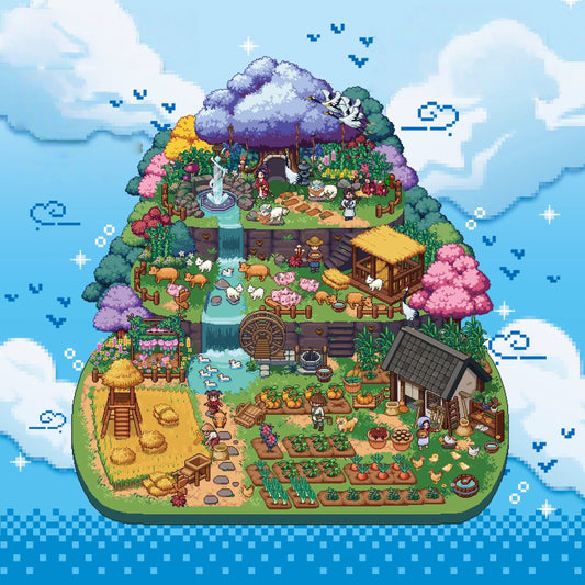 Pixel Landscaping 3D Sticker | 2 Cute Miniature Scenes