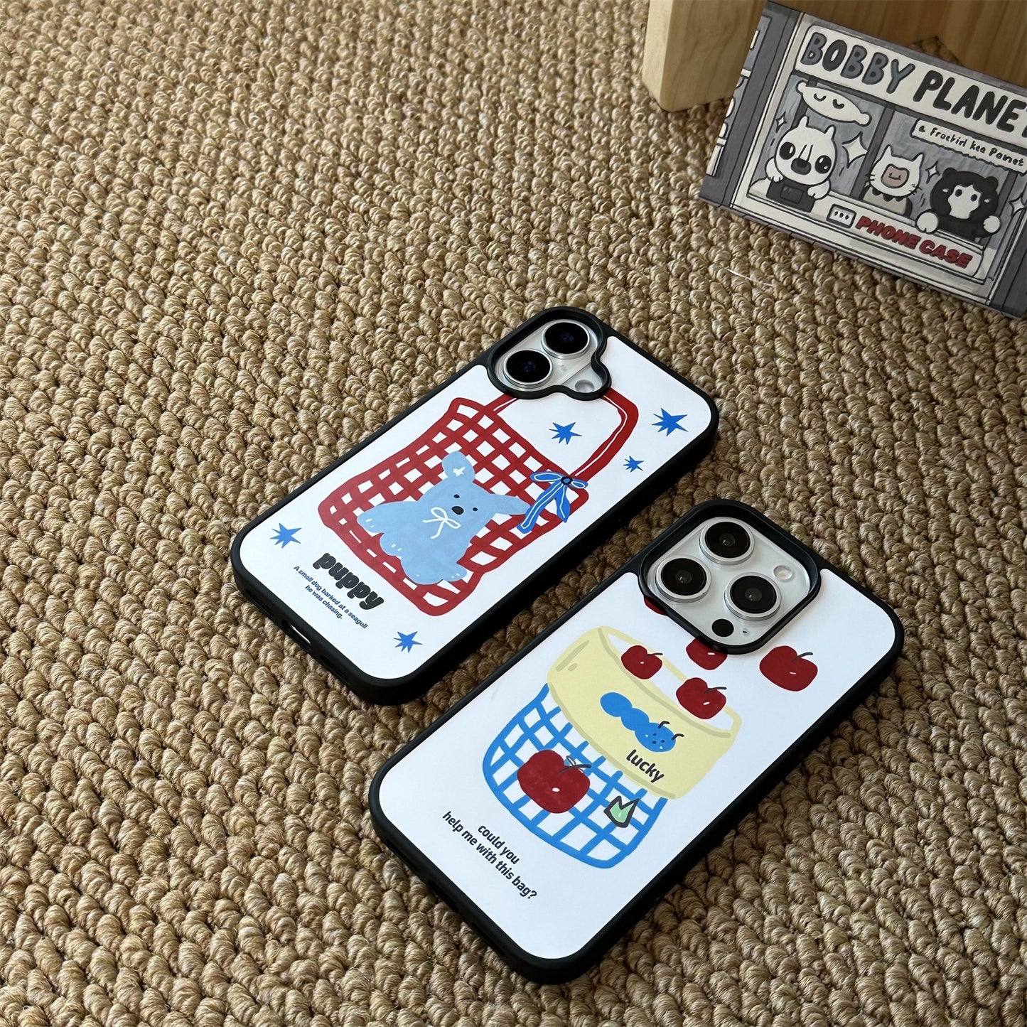 Dog with Printed Tote Bag Acrylic Phone Case