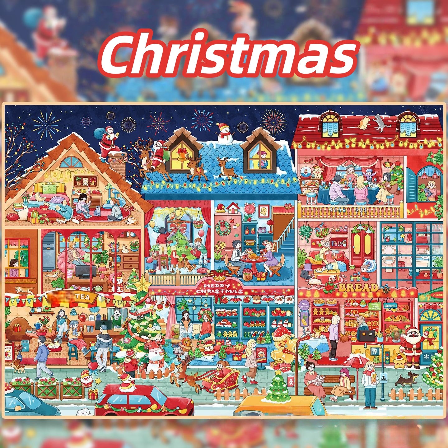 Happy Festival 3D Sticker | 2 Cute Miniature Scenes