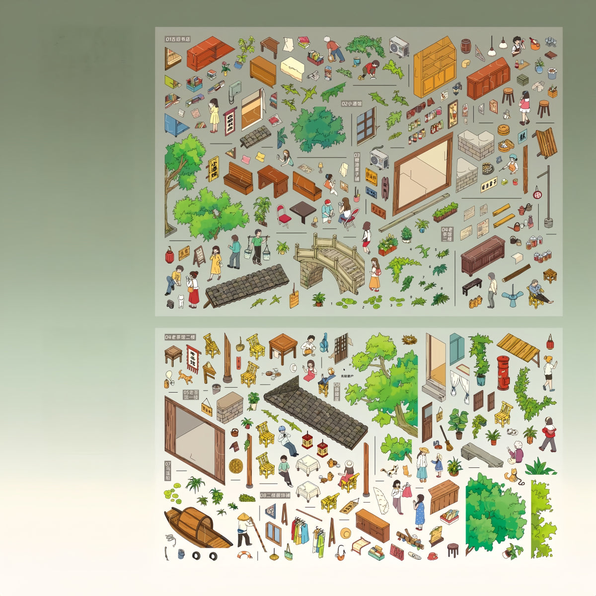 Gentle Days 3D Sticker | 3 Cute Miniature Scenes