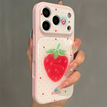 Pink Star Strawberry Acrylic Phone Case