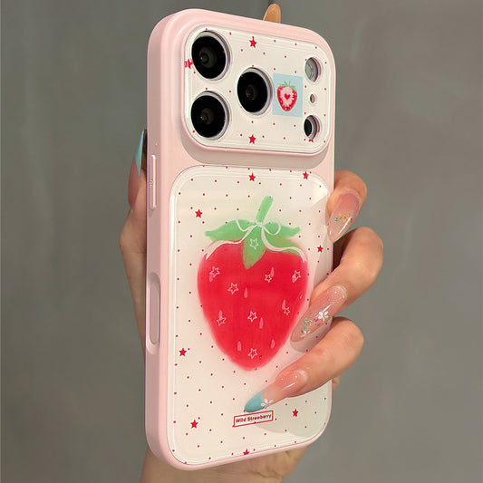 Pink Star Strawberry Acrylic Phone Case