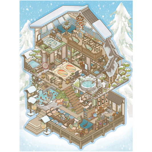 Cozy Rooms 3D Sticker | 5 Cute Miniature Scenes
