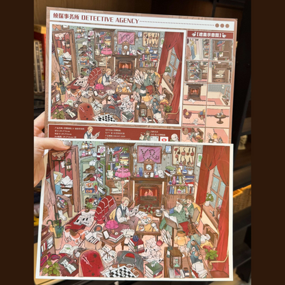 Under the Dim Light 3D Sticker | 2 Cute Miniature Scenes