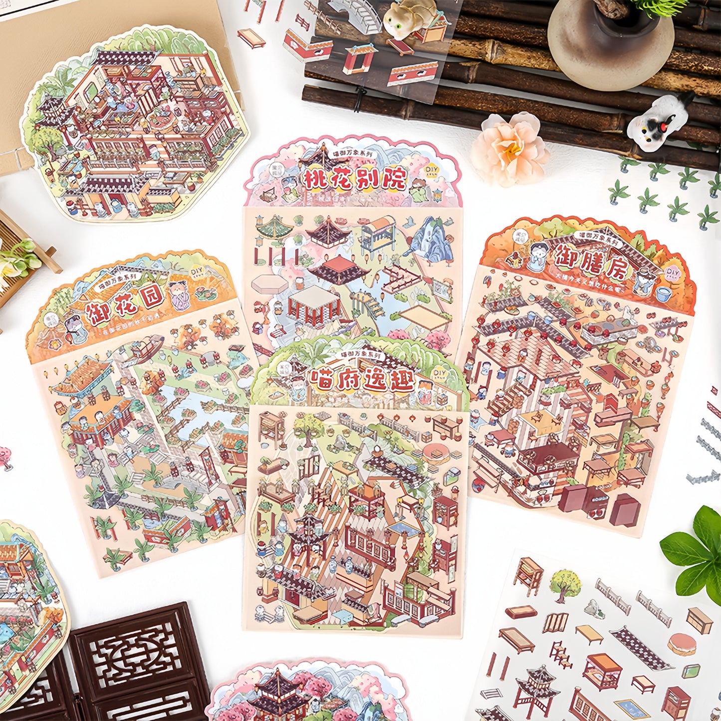 Realms of Serenity 3D Sticker | 4 Cute Miniature Scenes