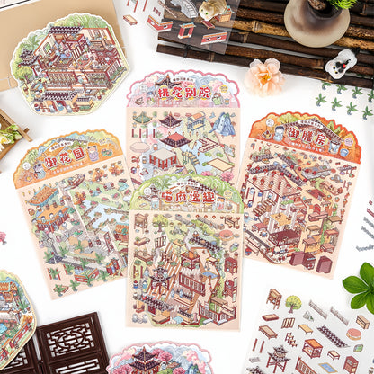 Realms of Serenity 3D Sticker | 4 Cute Miniature Scenes