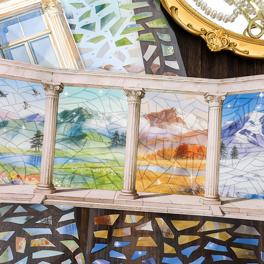 Scenic Journey 3D Sticker | 4 Cute Miniature Scenes