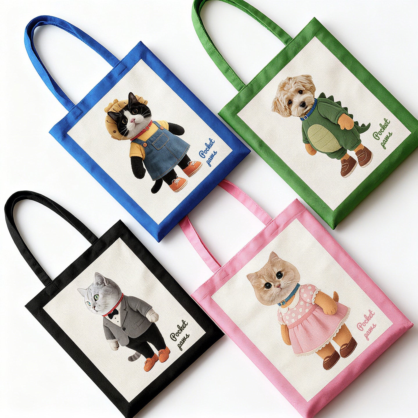 Custom Pet Photo Canvas Tote Bag