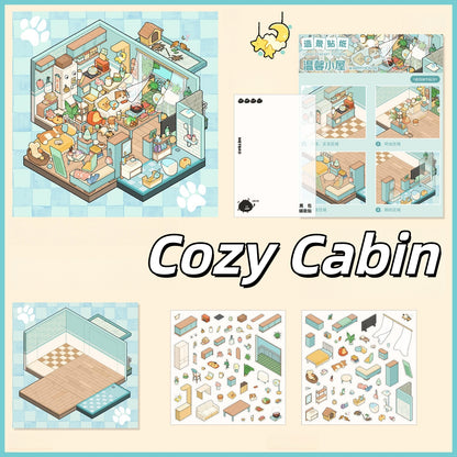 Warm Daily Life 3D Sticker | 7 Cute Miniature Scenes