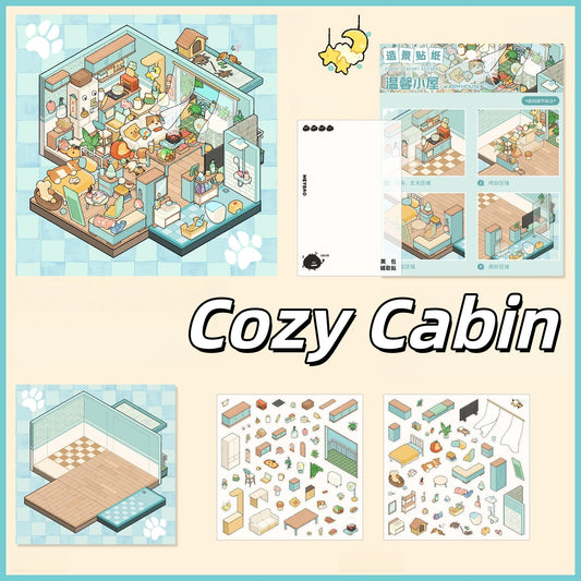 Warm Daily Life 3D Sticker | 7 Cute Miniature Scenes