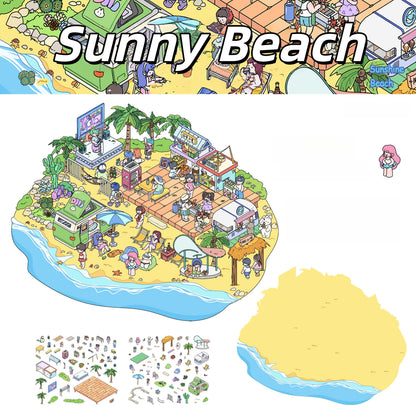 Leisurely Day 3D Sticker | 4 Cute Miniature Scenes