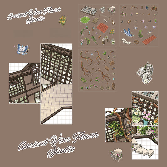 Ancient Vine Flower Studio 3D Sticker