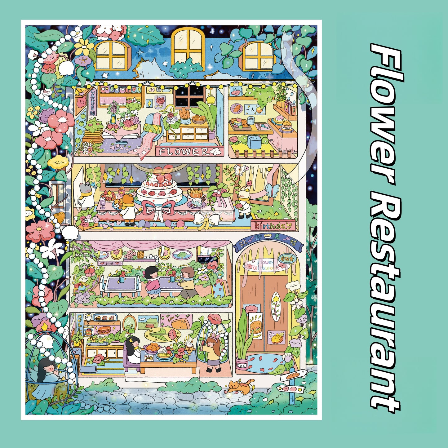 Bloom & Breeze 3D Sticker | 2 Cute Miniature Scenes
