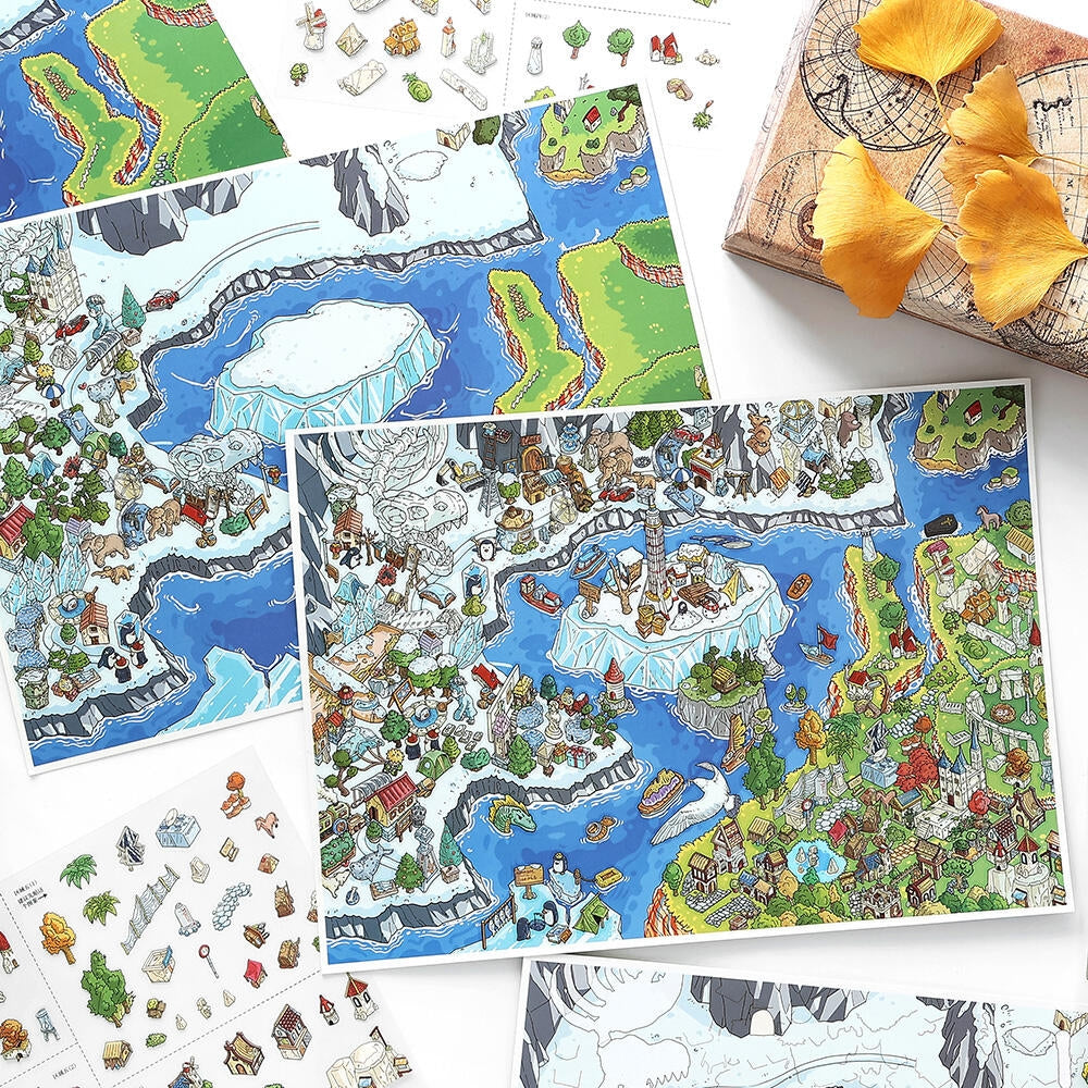 The Waste 3D Sticker | 2 Cute Miniature Scenes