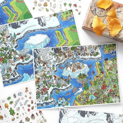 The Waste 3D Sticker | 2 Cute Miniature Scenes