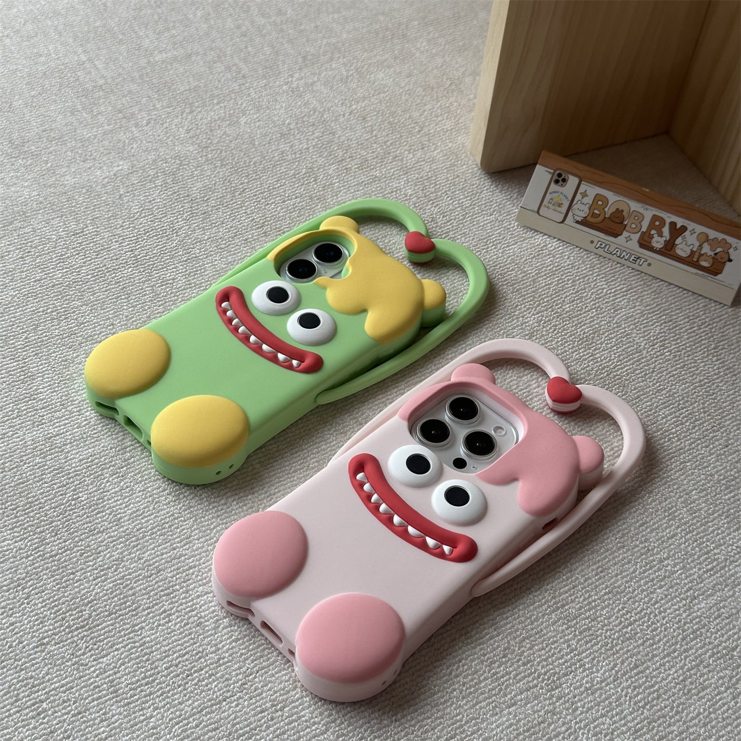 Heart-Handing Little Monster Silicone Phone Case