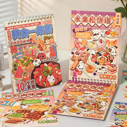 Food Street 3D Sticker Book