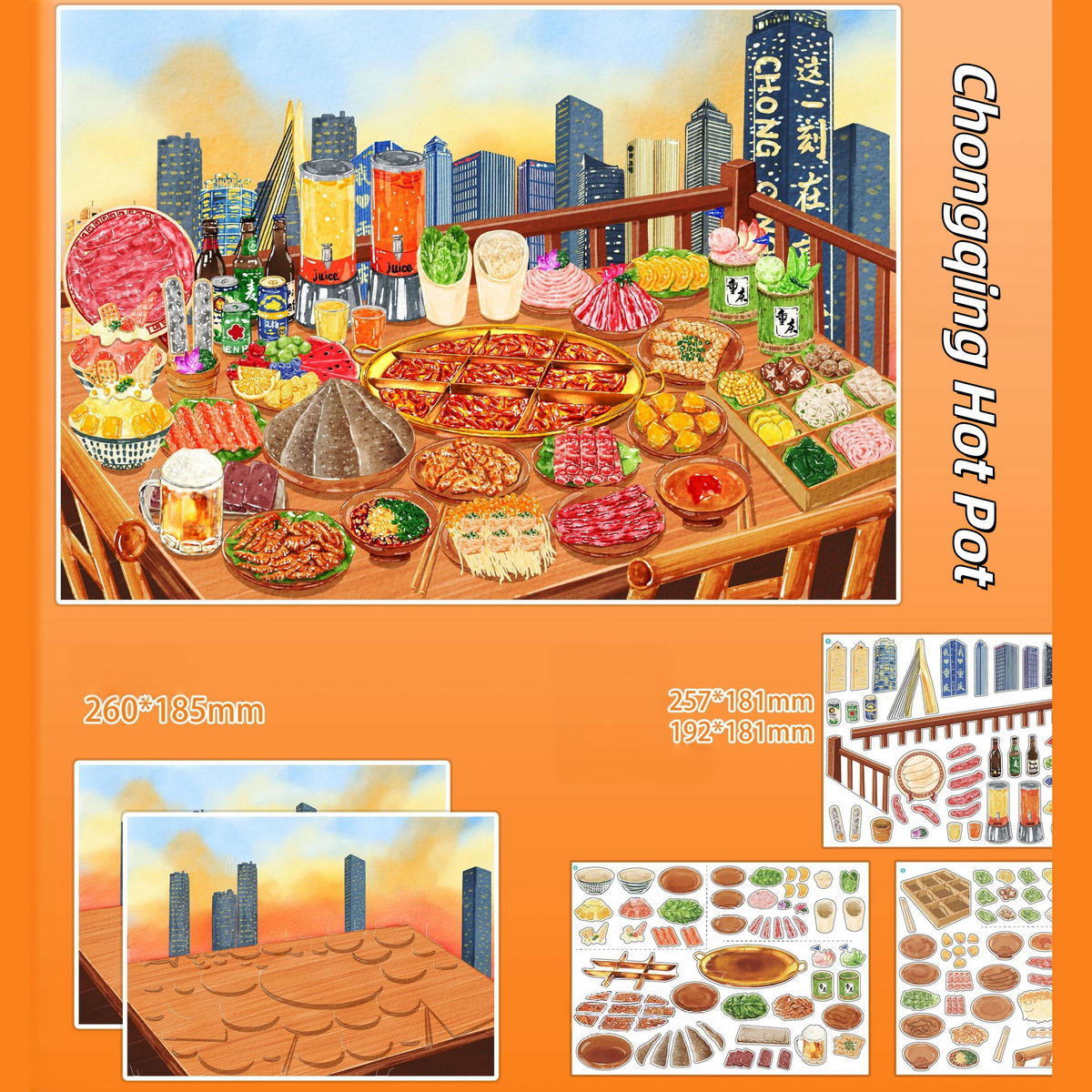 Local Favorites 3D Sticker | 4 Cute Miniature Scenes