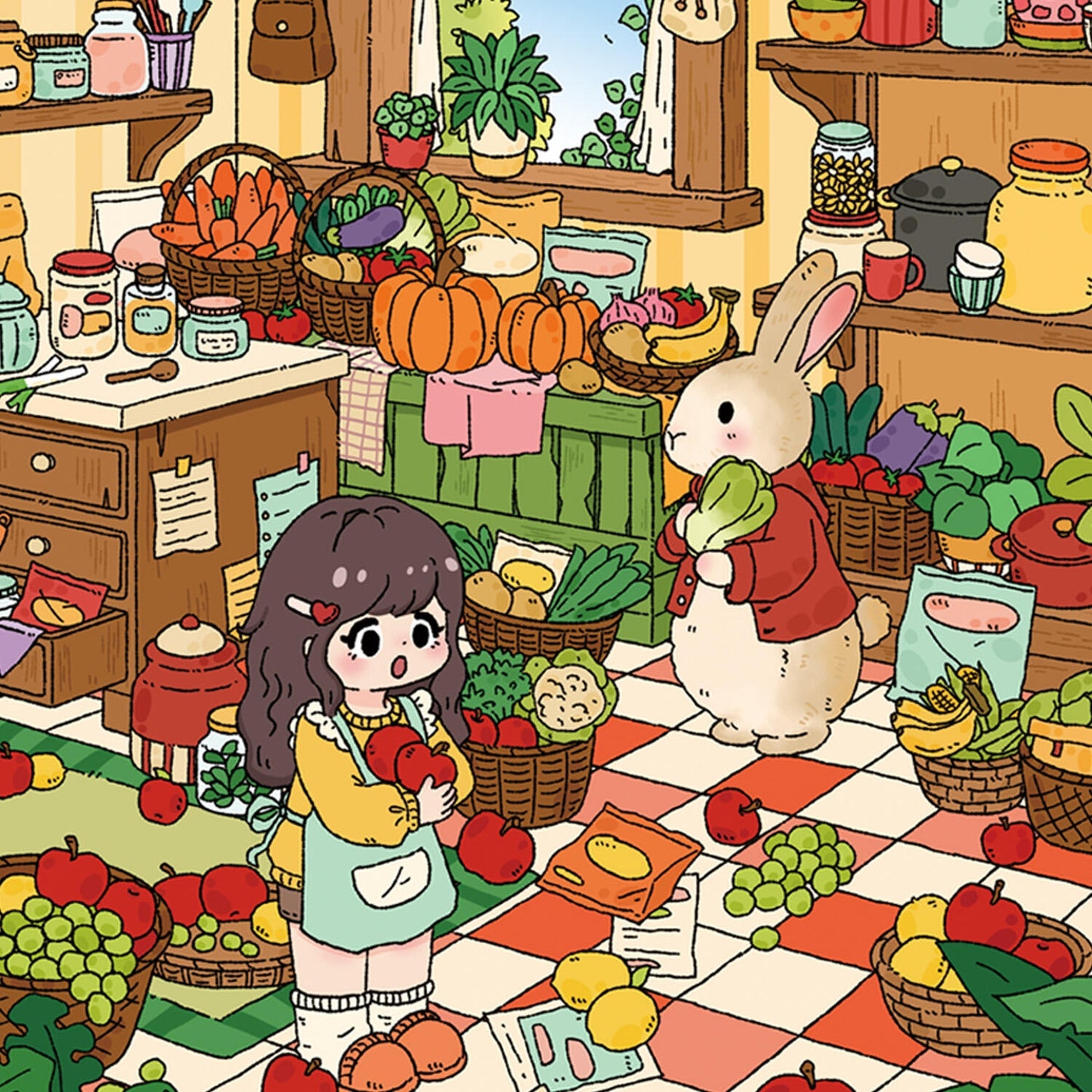 Mr. Rabbit's House 3D Sticker | 2 Cute Miniature Scenes