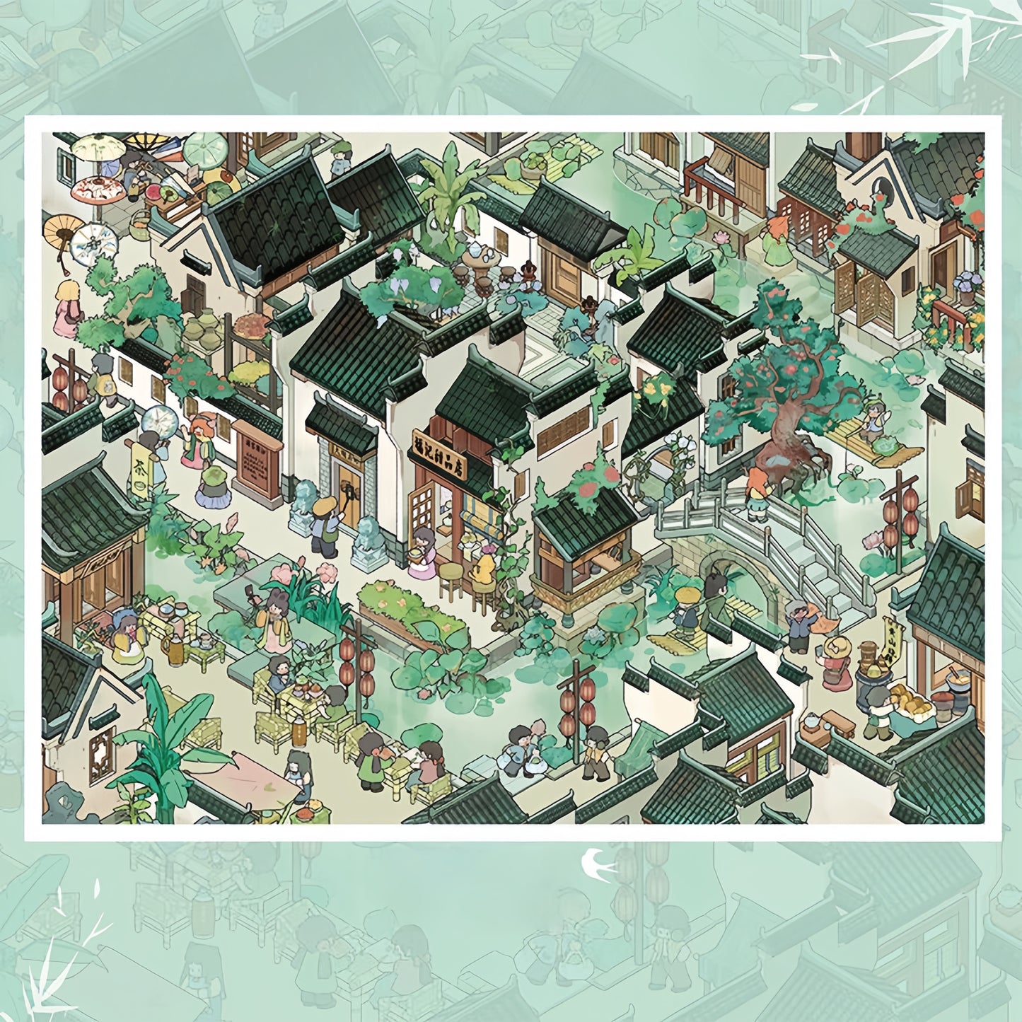 Ancient Yard 3D Sticker | 2 Cute Miniature Scenes