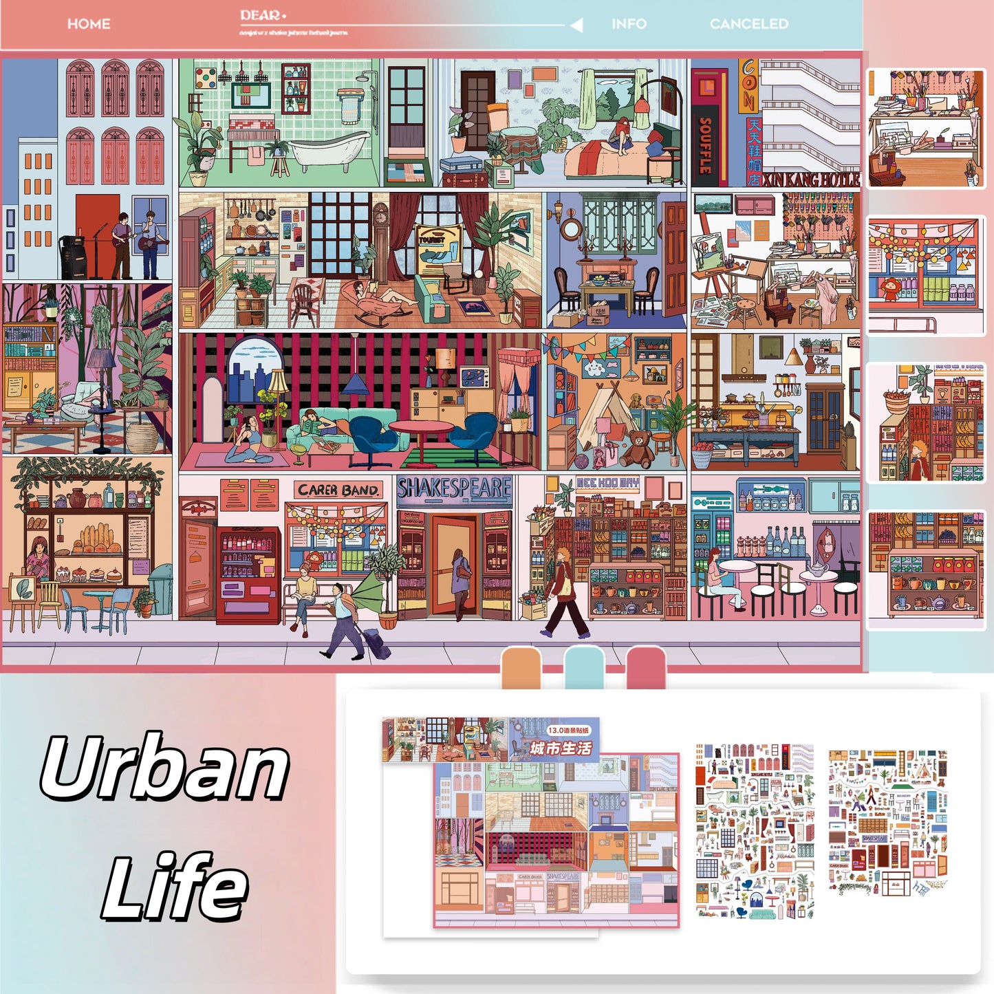 Paperfairy Tale 3D Sticker | 2 Cute Miniature Scenes