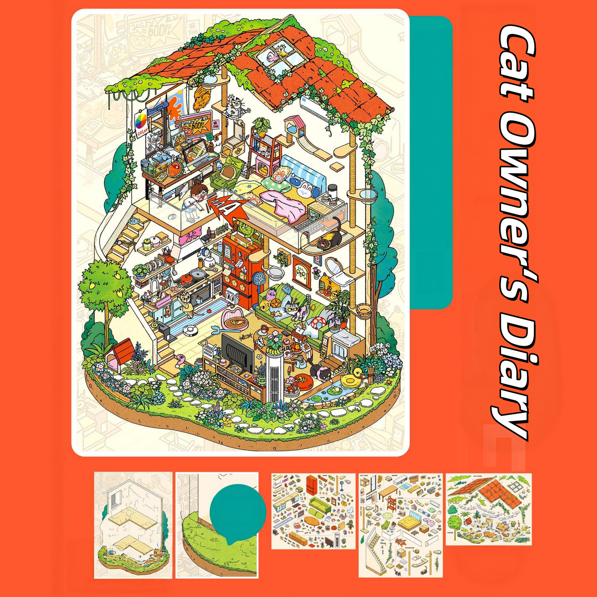 Little Worlds 3D Sticker | 4 Cute Miniature Scenes
