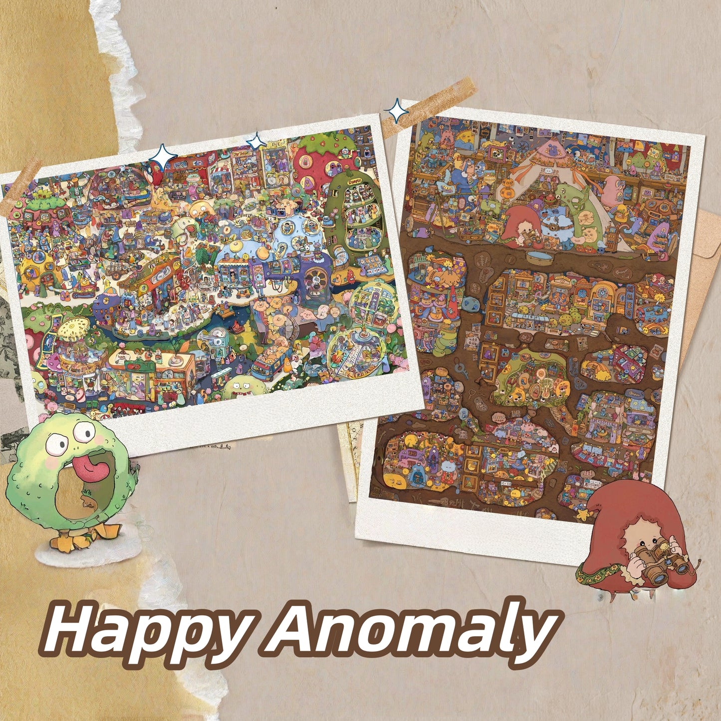 Happy Anomaly 3D Sticker | 2 Cute Miniature Scenes