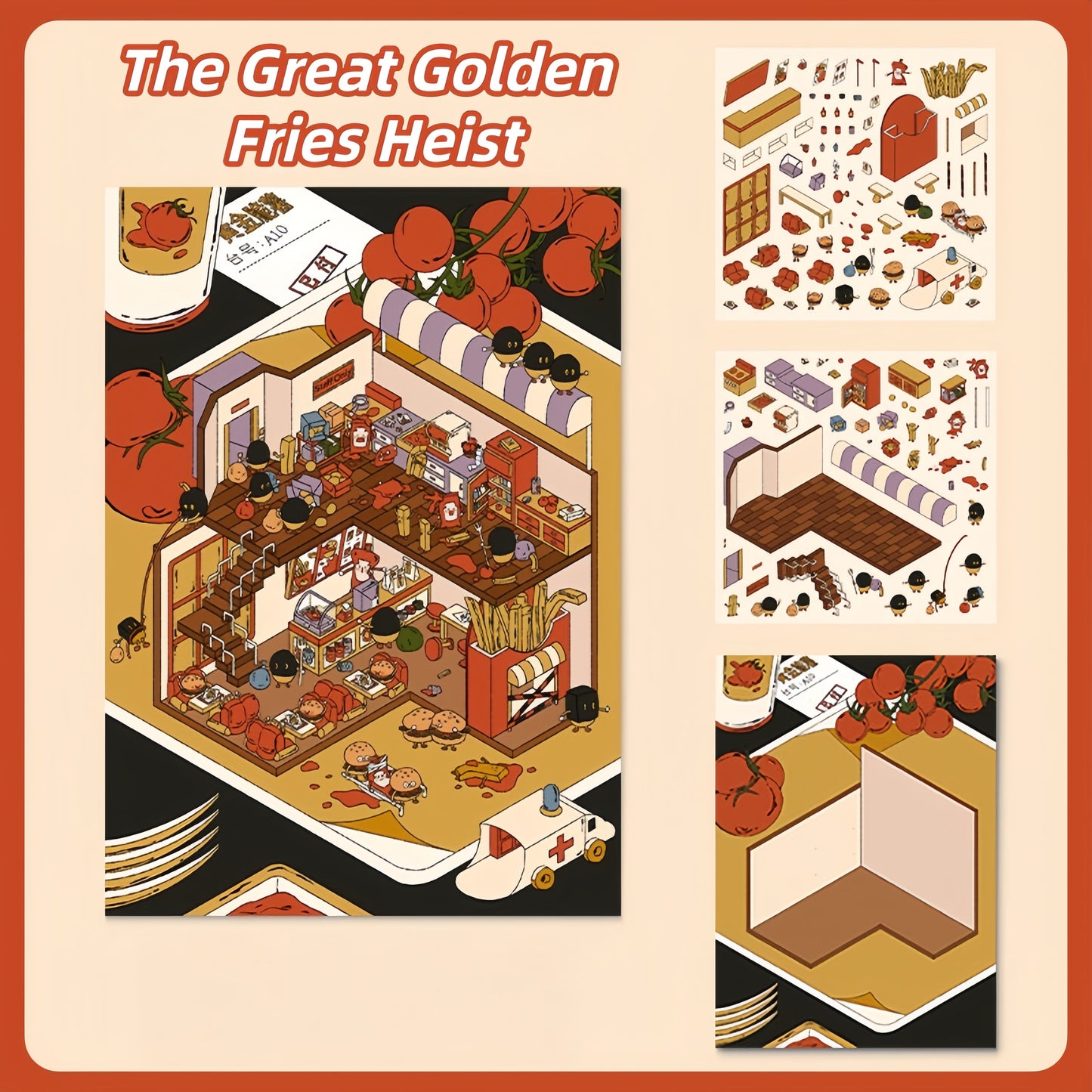 Tales of Whimsy 3D Sticker | 4 Cute Miniature Scenes