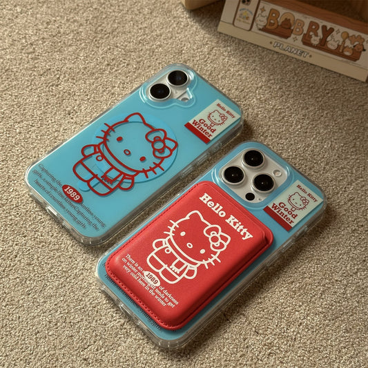 Kitten Magnetic Card Holder Acrylic Phone Case