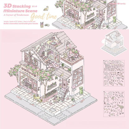 Sakura’s Home 3D Sticker | 6 Cute Miniature Scenes