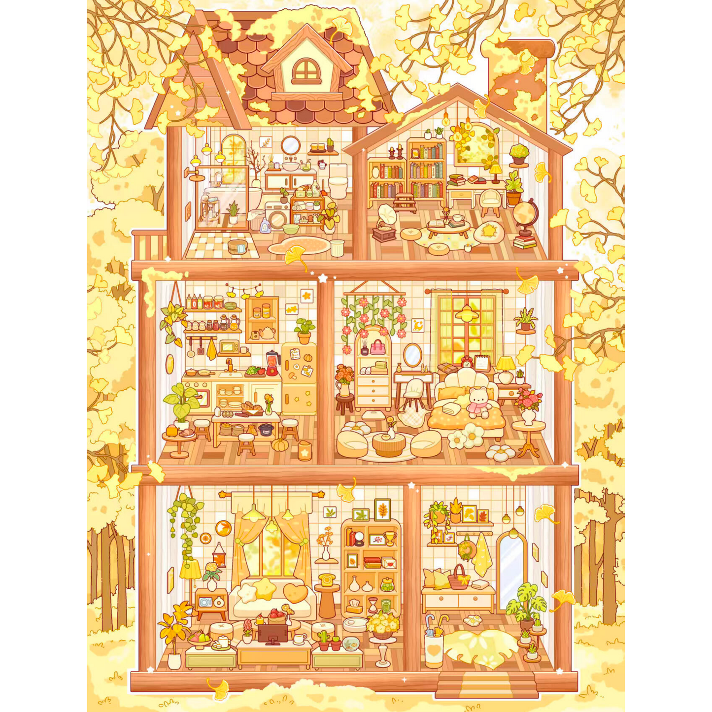 Whimsical World 3D Sticker | 4 Cute Miniature Scenes