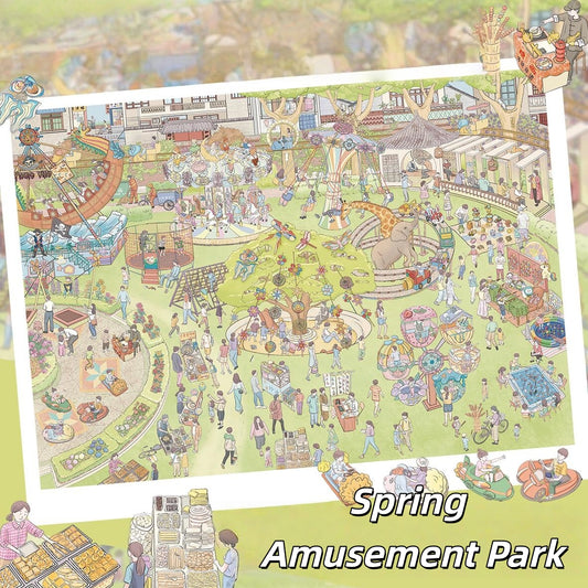 Spring Fling 3D Sticker | 2 Cute Miniature Scenes