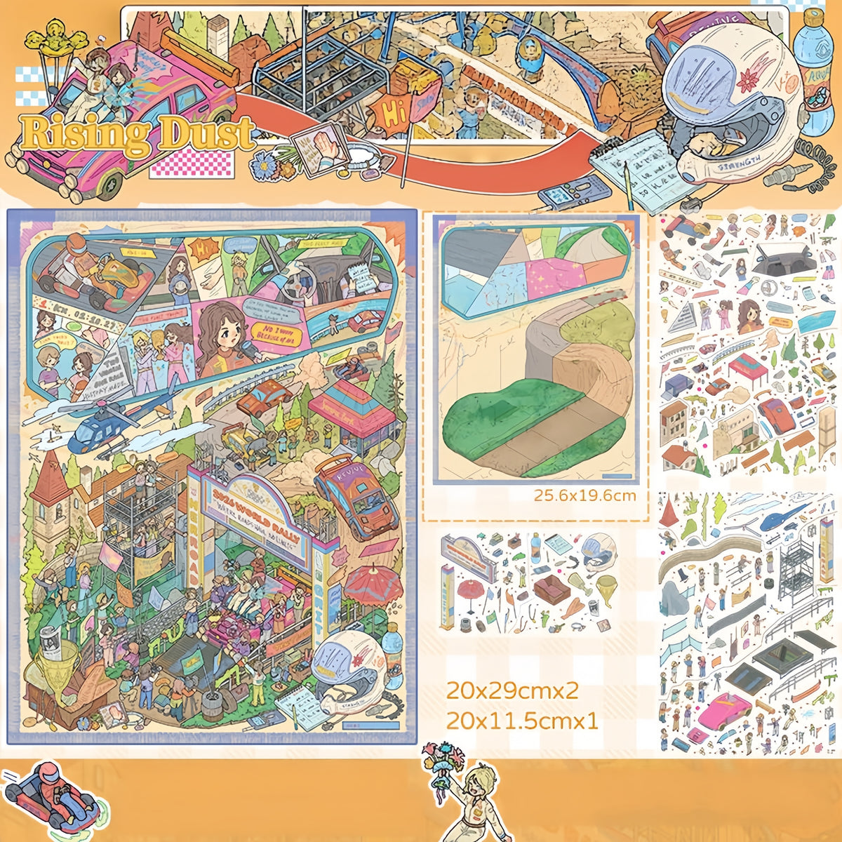 Beyond the Fence 3D Sticker | 4 Cute Miniature Scenes
