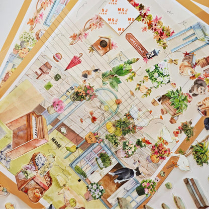 Leisure Time 3D Sticker | 2 Cute Miniature Scenes